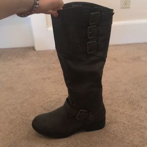Brown knee high boots